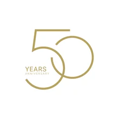 Foto op Canvas 50 Year Anniversary Logo, Golden Color, Vector Template Design element for birthday, invitation, wedding, jubilee and greeting card illustration. © Artic