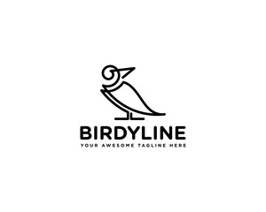 bird logo chat bubble line flat color