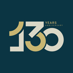 130 Years Anniversary Logo, Vector Template Design element for birthday, invitation, wedding, jubilee and greeting card illustration. - obrazy, fototapety, plakaty