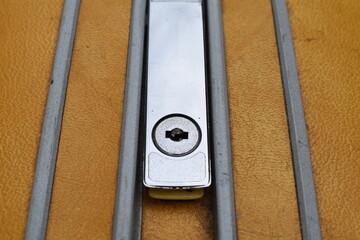 Silver Metal Latch on a Suitcase