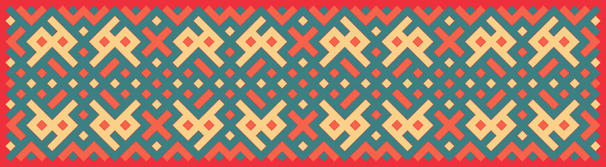 Multicolor truchet tiling connections illustration