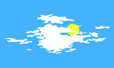Fototapeta premium Cloudy background on a blue background. illustration sky with clouds. vector