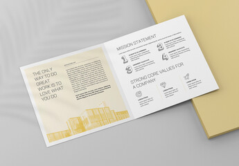 Square Bifold Brochure Mockup