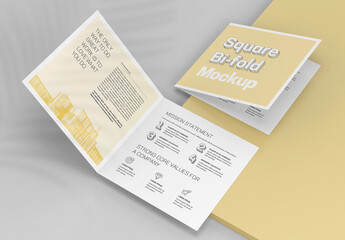 Square Bifold Brochure Mockup