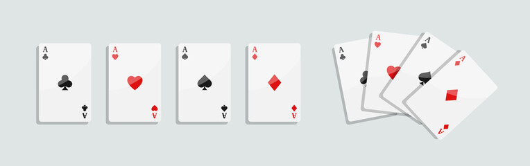 Playing cards. Card fan. Vector clipart isolated on white background. 