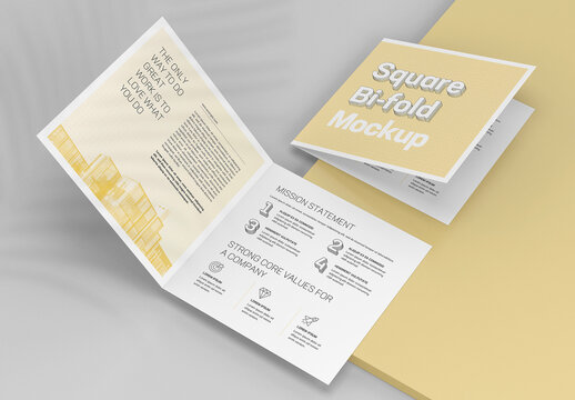 Square Bifold Brochure Mockup