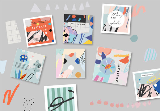 Set of Abstract Cards Layout