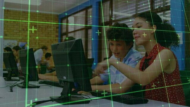 Animation of data processing over diverse students using computer