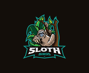 Sloth mascot logo design