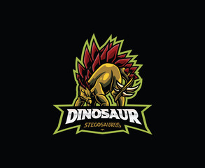 Stegosaurus mascot logo design © Fand