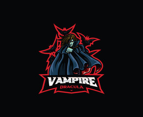 Vampire mascot logo design