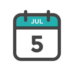July 5 Calendar Day or Calender Date for Deadlines or Appointment