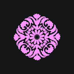 flower spiritual symbol. flowers decoration vector design with the black background