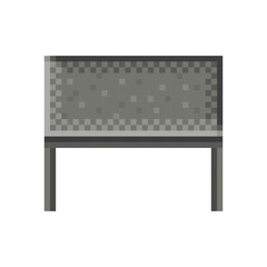 Steel table pixel art. Vector illustration.