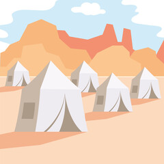 tents in the desert