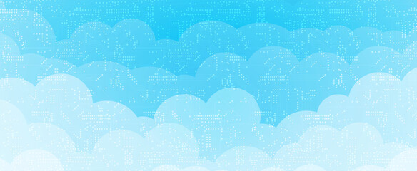 Cloud technology. Integrated digital web concept background