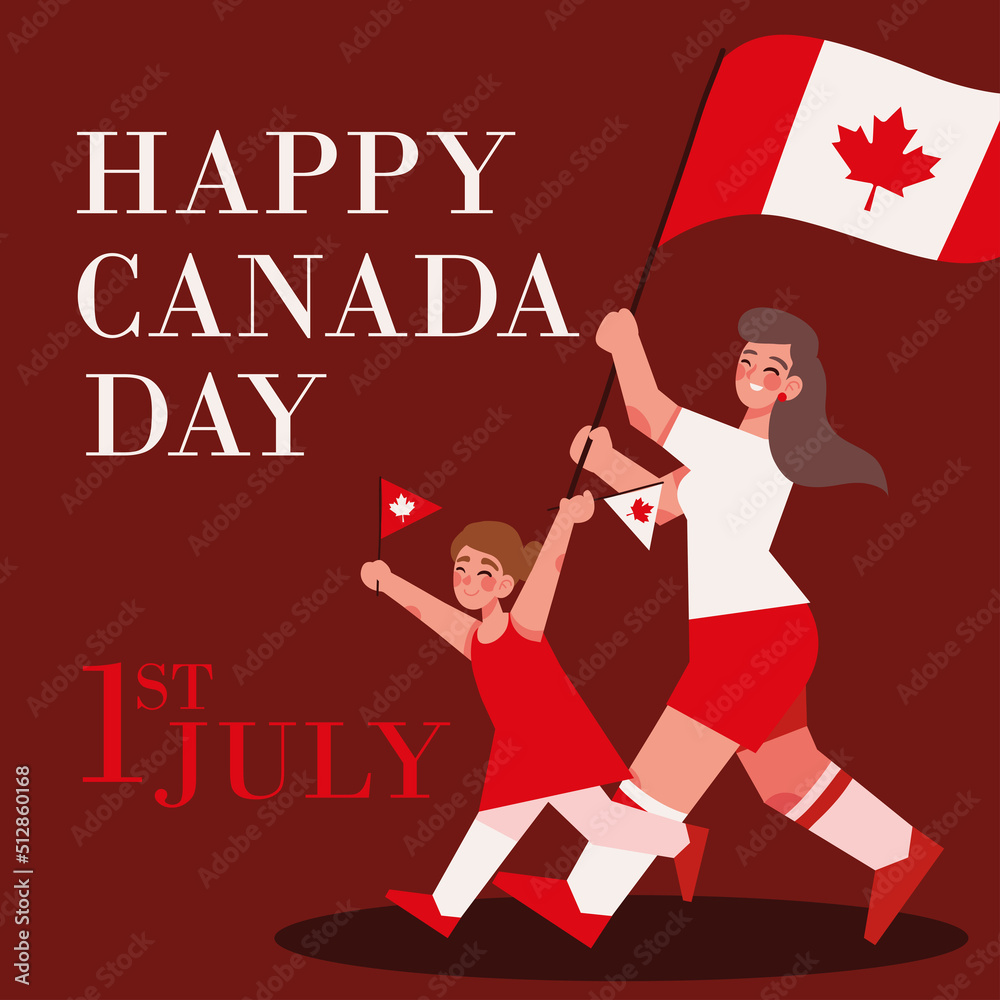 Poster happy canada day, 1 july card