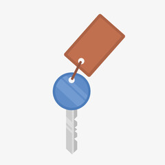 flat illustration of a key with a ring