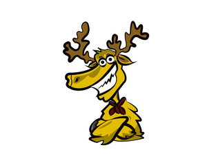deer smilling logo character