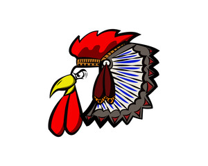 indian chicken logo design character