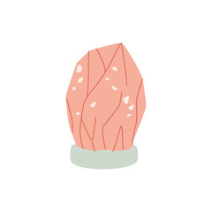 Pink Himalayan salt lamp. Flat vector illustration of a salt crystal. Accessory for relaxation