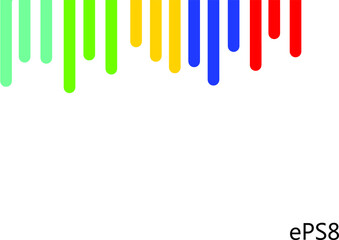 Multicolored stripes pointing down
drip streaks color blue green red
fun rainbow design