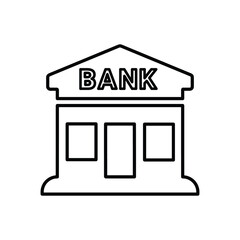 Bank, institution outline icon. Line vector design.