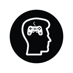 Mind game icon. Black vector design.