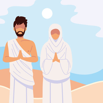 islamic pilgrim couple