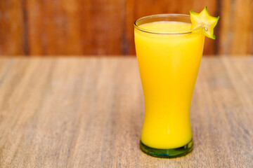 A delicious, ice cold fresh mango juice