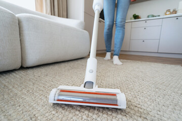 Brush on modern and cordless vacuum cleaner
