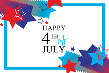 Happy 4th of July star background for patriotic holiday of independence day.