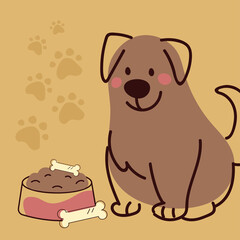 brown dog and food