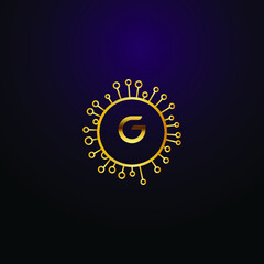 Premium luxury Vector elegant gold and  font Letter G Template for company logo with monogram element 3d Design