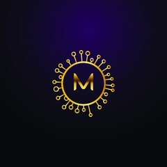 Fototapeta premium Premium luxury Vector elegant gold and font Letter M Template for company logo with monogram element 3d Design