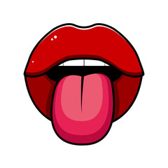 Clip art. Open mouth with tongue.