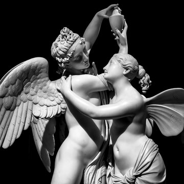 Cupid and Psyche (Amore e Psiche) - symbol of eternal love, by sculptor Giovanni Maria Benzoni