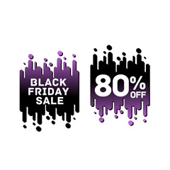 80% percent off, Black Friday Sale, banners design gradiente purple and black, discount tags, season offers, vector illustration,abstract mega discount