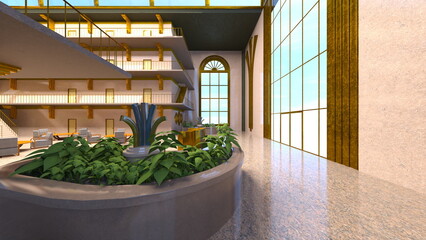 吹き抜けの広場