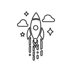 Business, launch, missile line icon. Outline vector.