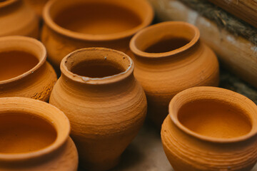 clay pots on the market