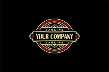 Vintage badge collection luxury logo