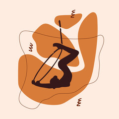 Girl on the aerial hoop