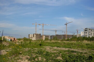 construction on a vacant lot, the city is growing