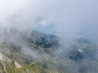 Aerial view of Pirin Mountain near Vihren Peak, Bulgaria
