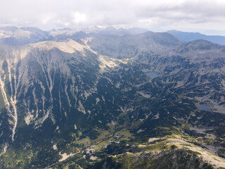 Aerial view of Pirin Mountain near Vihren Peak, Bulgaria