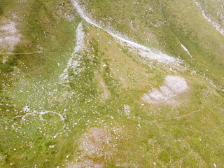 Aerial view of Pirin Mountain near Vihren Peak, Bulgaria