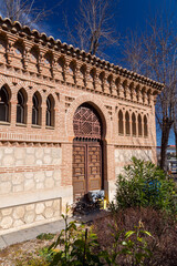Obraz premium Mudejar style ornate building of the train station of Toledo, Spain