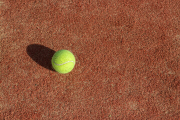 Tennis game. Tennis ball on the tennis court. The concept of sports, recreation