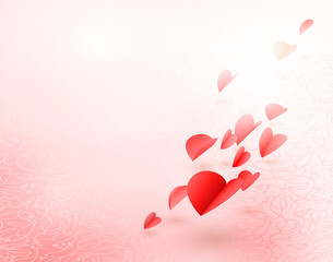 Flying hearts. Romantic background for love.